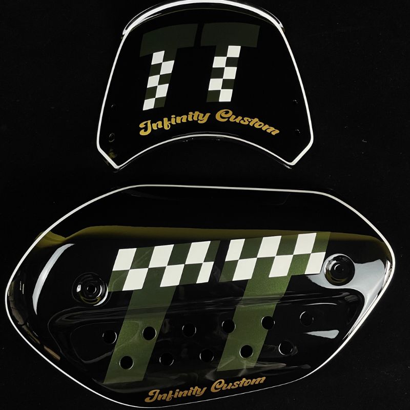 Custom side number plate wind deflector for Triumph 400 X