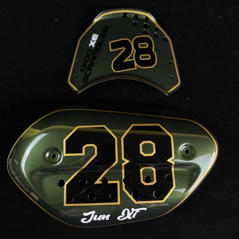 Custom side number plate wind deflector for Triumph 400 X