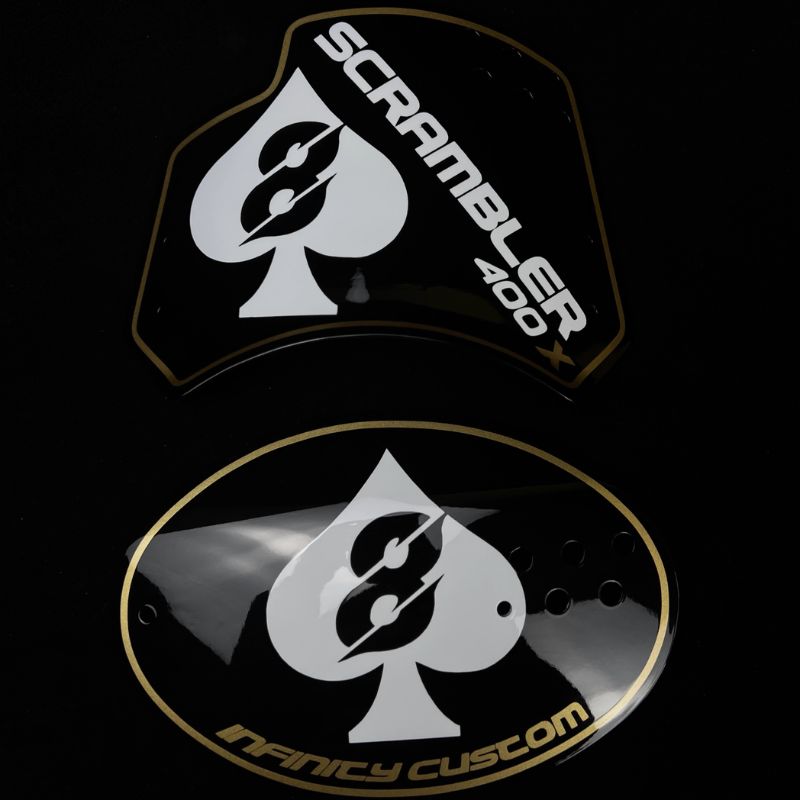 Custom side number plate wind deflector for Triumph 400 X