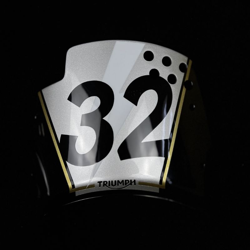 Custom side number plate wind deflector for Triumph 400 X