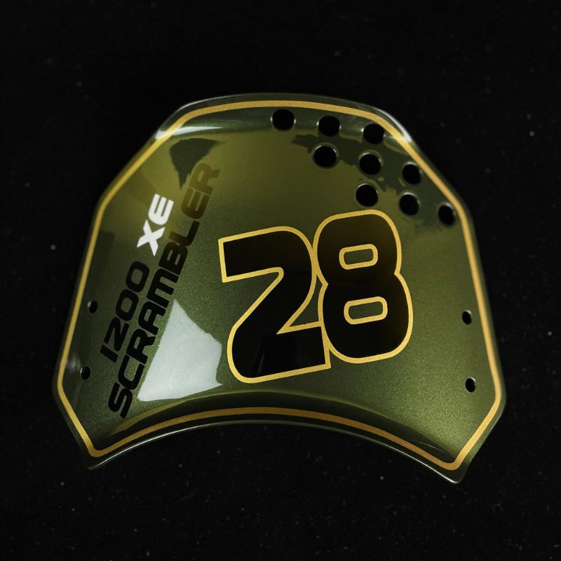 Custom side number plate wind deflector for Triumph 400 X