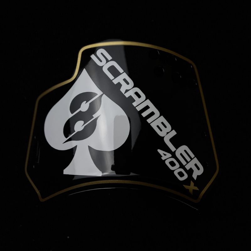 Custom side number plate wind deflector for Triumph 400 X