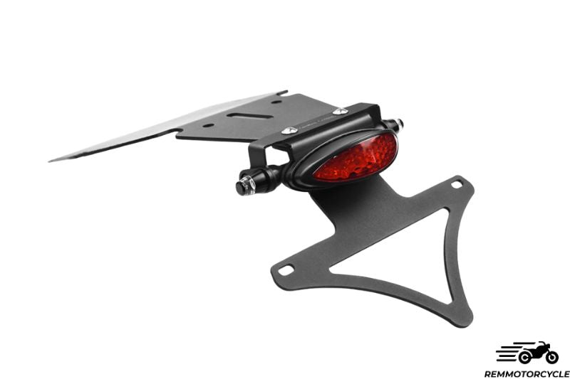 License plate bracket with integrated mini LED tail and turn signals for Triumph T100 T120