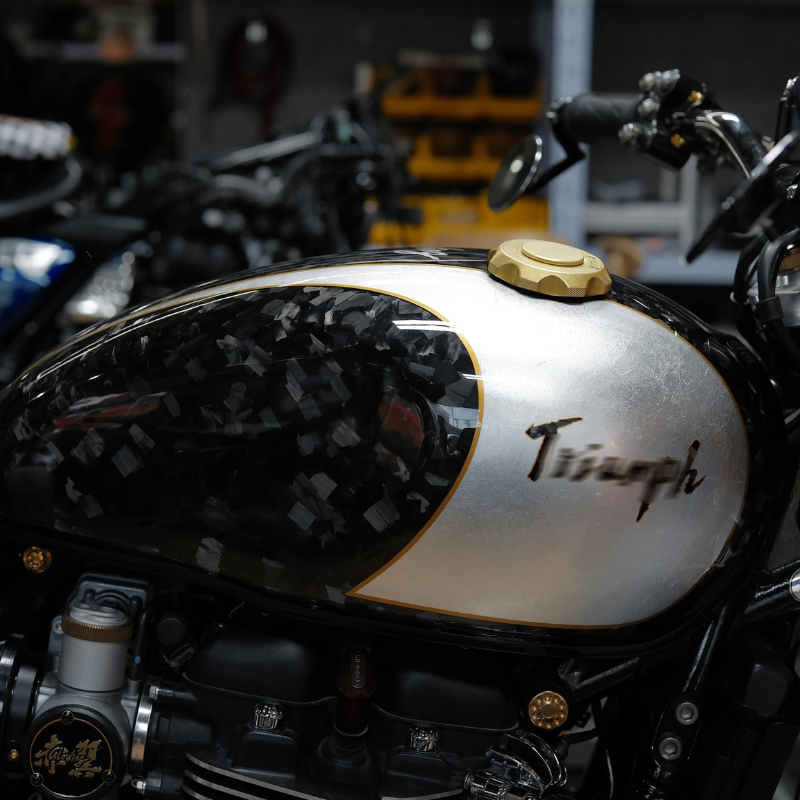 CNC Brass Fuel Tank Cap - Triumph