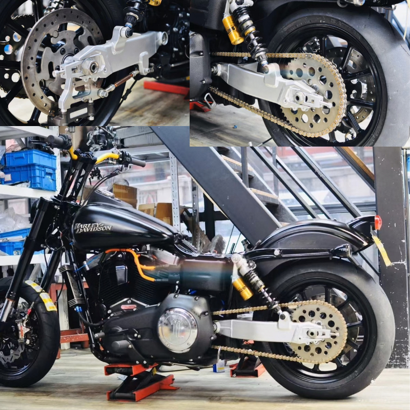 Aluminum swingarm with 100 mm radial caliper bracket for Dyna