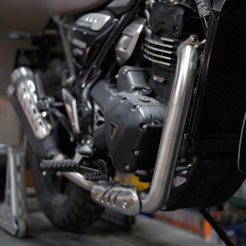 Stainless front header for Triumph Speed 400 / Scrambler 400 X