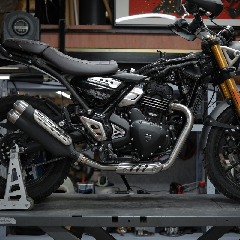 Stainless front header for Triumph Speed 400 / Scrambler 400 X