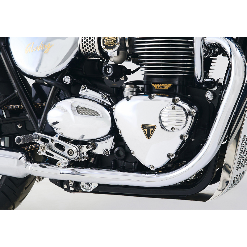 Chrome crankcase covers for Triumph Twin