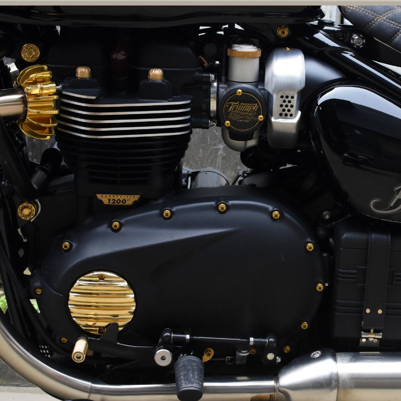 Brass and aluminum crankcase covers for Bobber & Classics