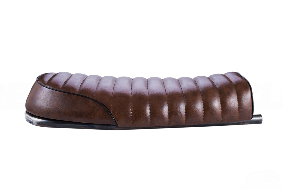 Seat brown scrambler motorcycle with rear U frame and LED motorcycle lights