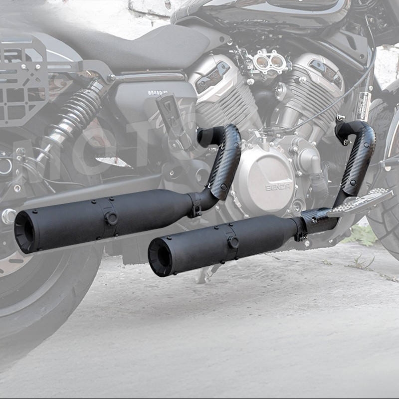 Central valved dual-outlet exhaust for Napoleon 500 / Chinchilla 500 - black