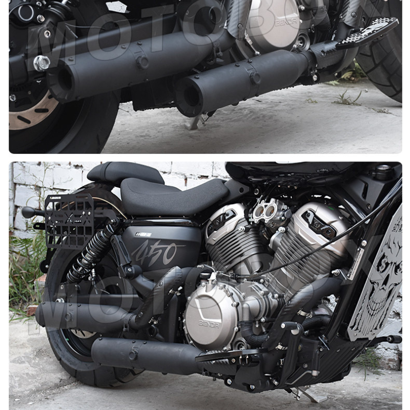 Central valved dual-outlet exhaust for Napoleon 500 / Chinchilla 500 - black