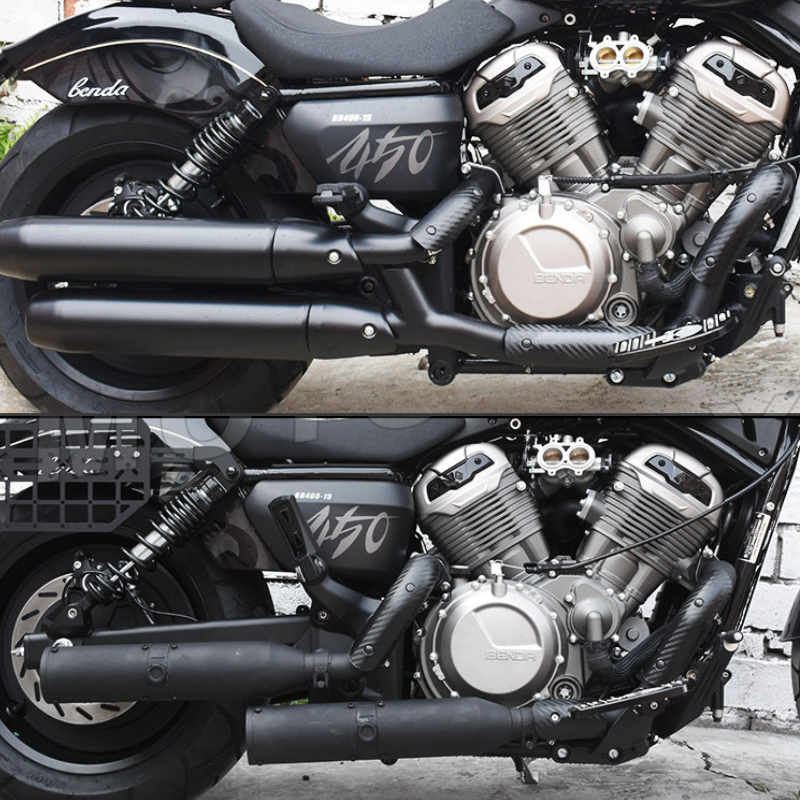 Central valved dual-outlet exhaust for Napoleon 500 / Chinchilla 500 - black