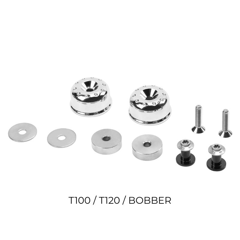 Embouts de guidon laiton (argent ou noir) + adaptateur rétro – BMW R12 / Triumph Classic