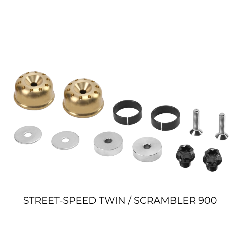 Embouts de guidon laiton (argent ou noir) + adaptateur rétro – BMW R12 / Triumph Classic