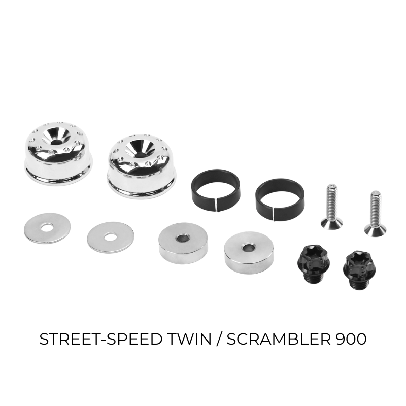 Embouts de guidon laiton (argent ou noir) + adaptateur rétro – BMW R12 / Triumph Classic