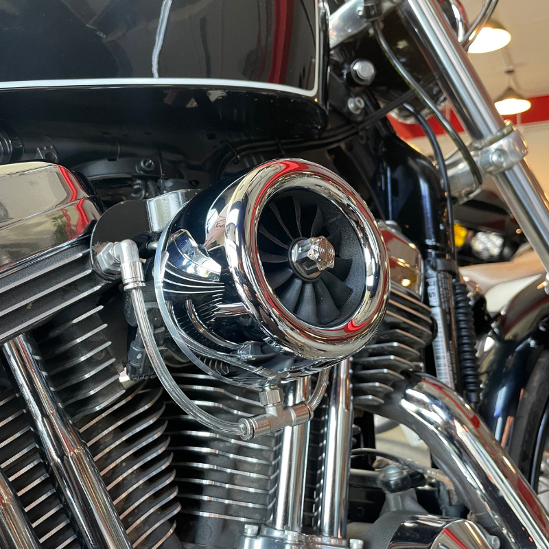 High-flow electroplated air intake filter for Sportster/Dyna/Touring