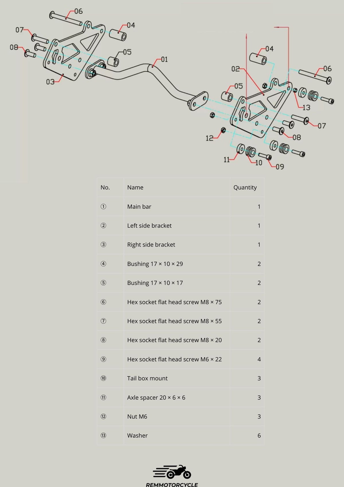 Rear Side Rack for Triumph Scrambler 400X – Compatible with SW-Motech