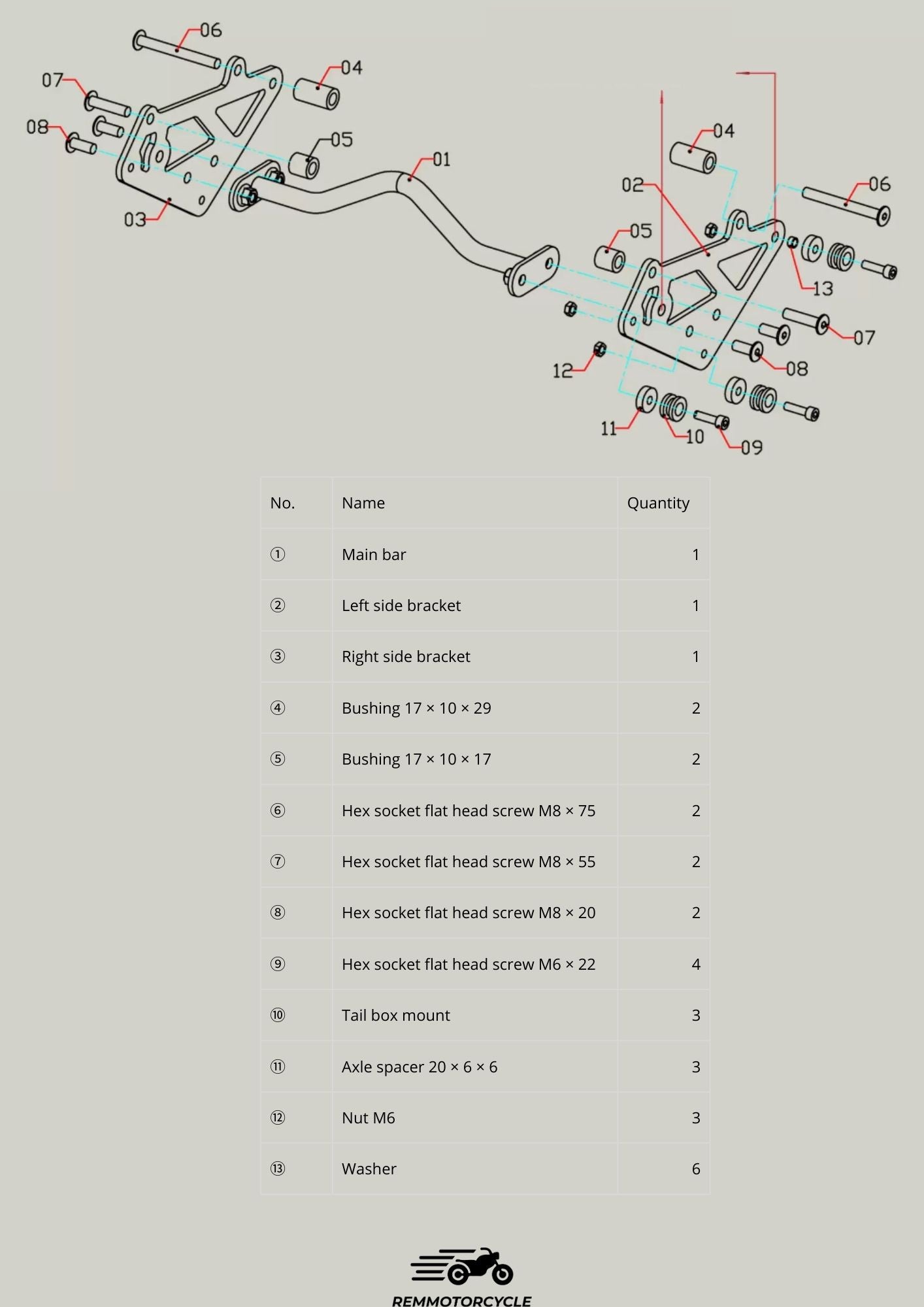 Rear Side Rack for Triumph Scrambler 400X – Compatible with SW-Motech