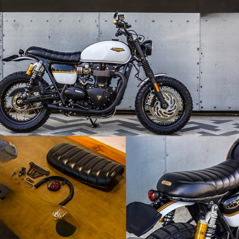 Short tail kit with seat, U hoop and fender for Bonneville T100/T120