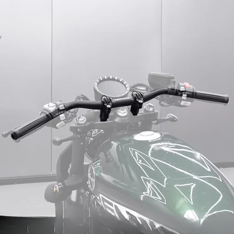 71 cm Handlebar + CNC Risers Kit - Black Anodized