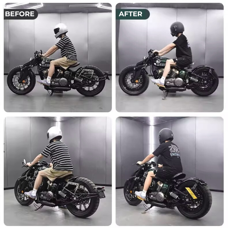 71 cm Handlebar + CNC Risers Kit - Black Anodized