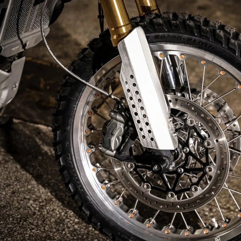 Aluminum fork guards for Scrambler 1200