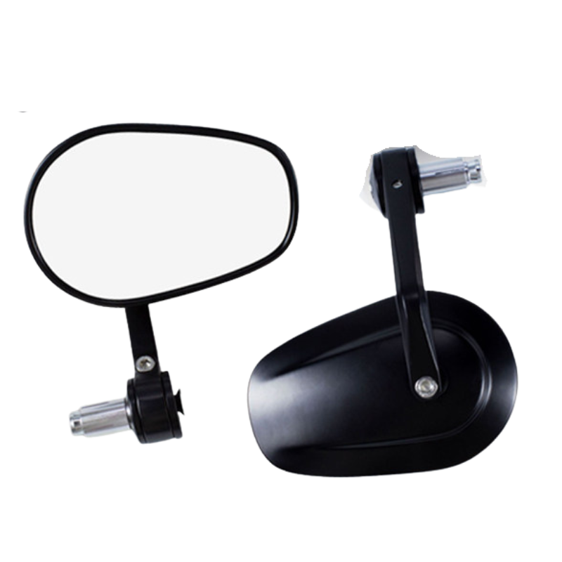Wide black bar-end mirror for Harley-Davidson