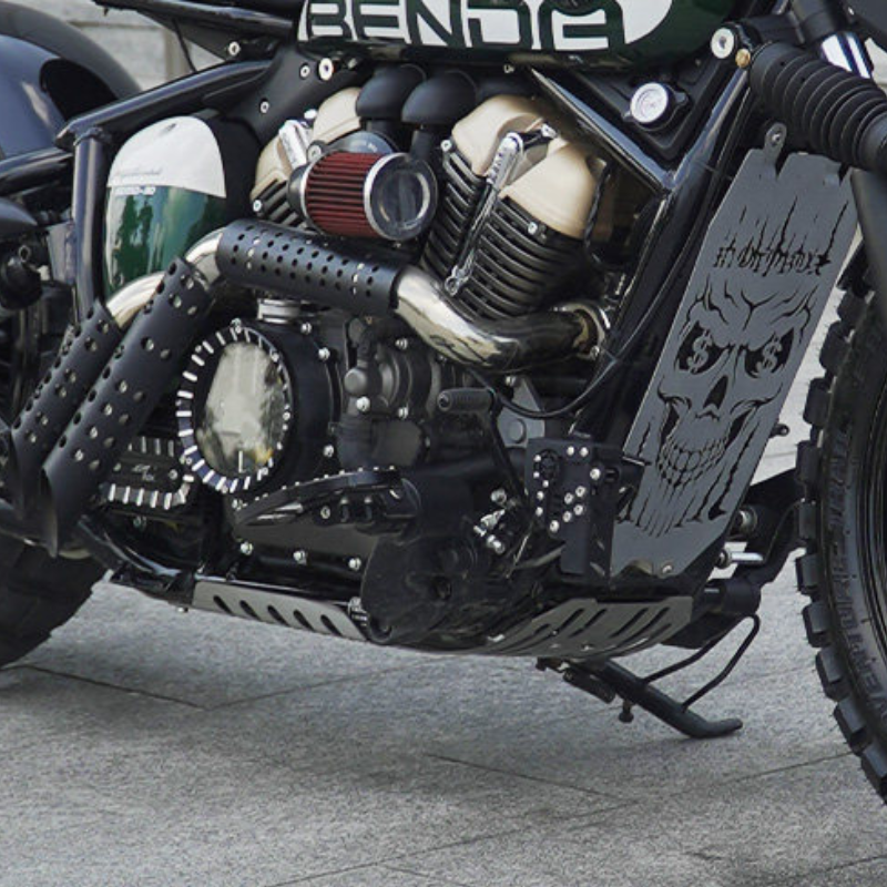 Engine skid plate for Napoleon 125/250 (Black/Silver)