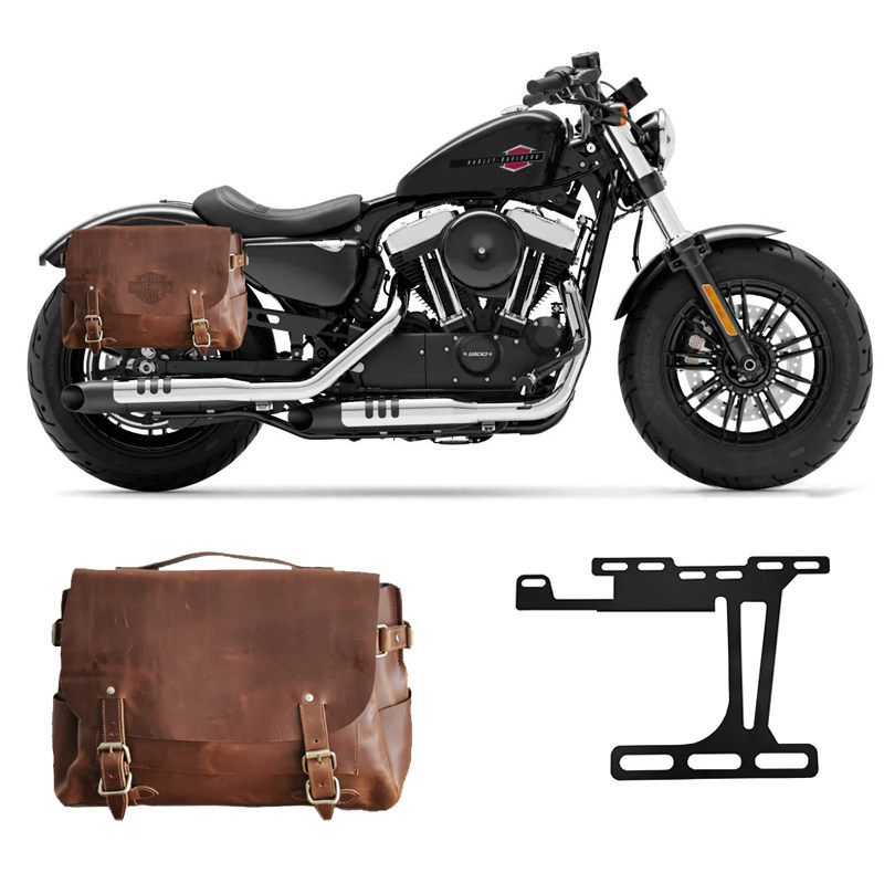 Saddlebag with dedicated mount for Sportster 883/1200 and Forty-Eight