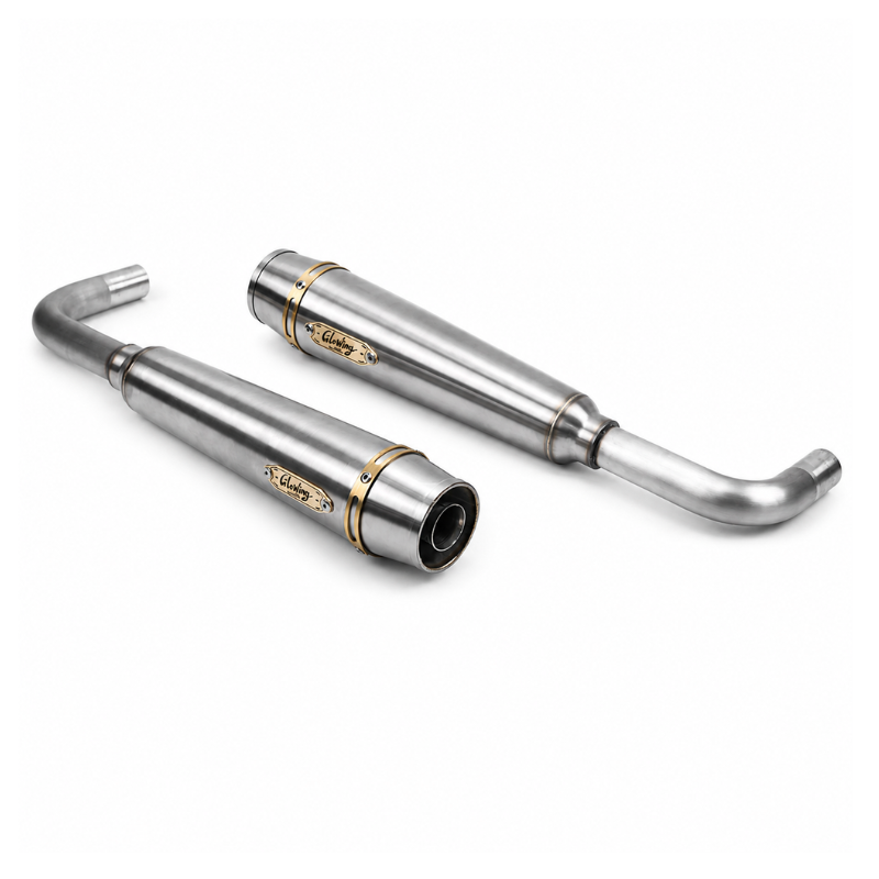 Brushed stainless Startrail silencer for Bonneville Bobber