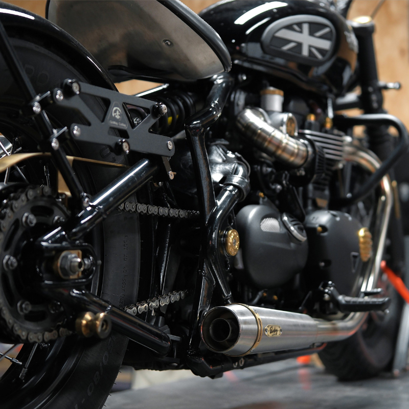 Brushed stainless Startrail silencer for Bonneville Bobber
