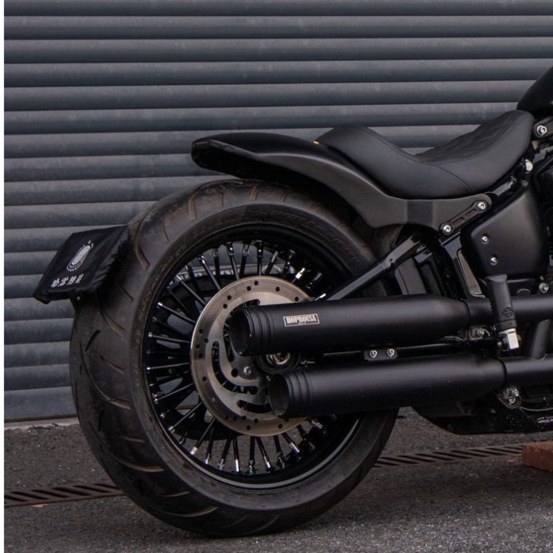 Black rear license plate holder for Softail M8