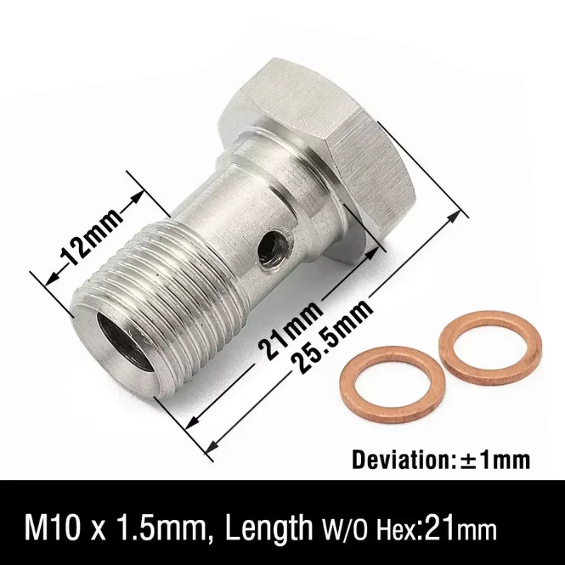 Stainless steel banjo bolt M10/M12 & 7/16-20