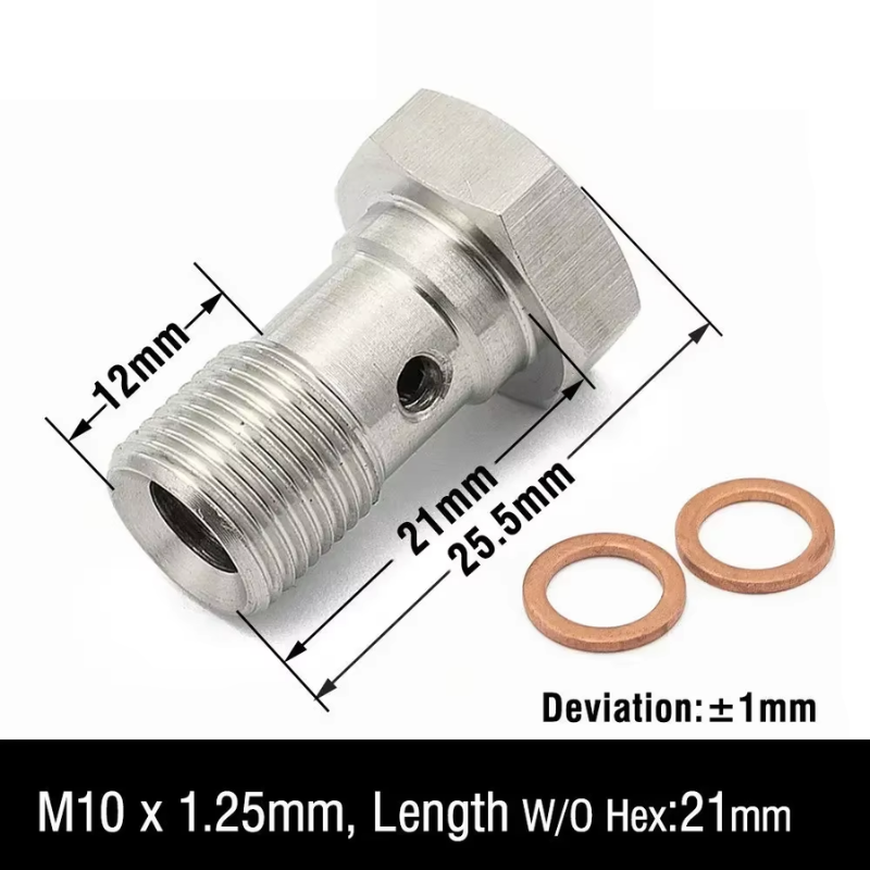 Stainless steel banjo bolt M10/M12 & 7/16-20