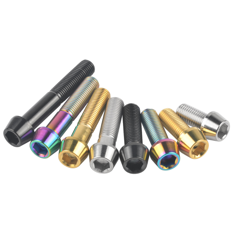 Titanium M10 brake caliper bolt with conical head