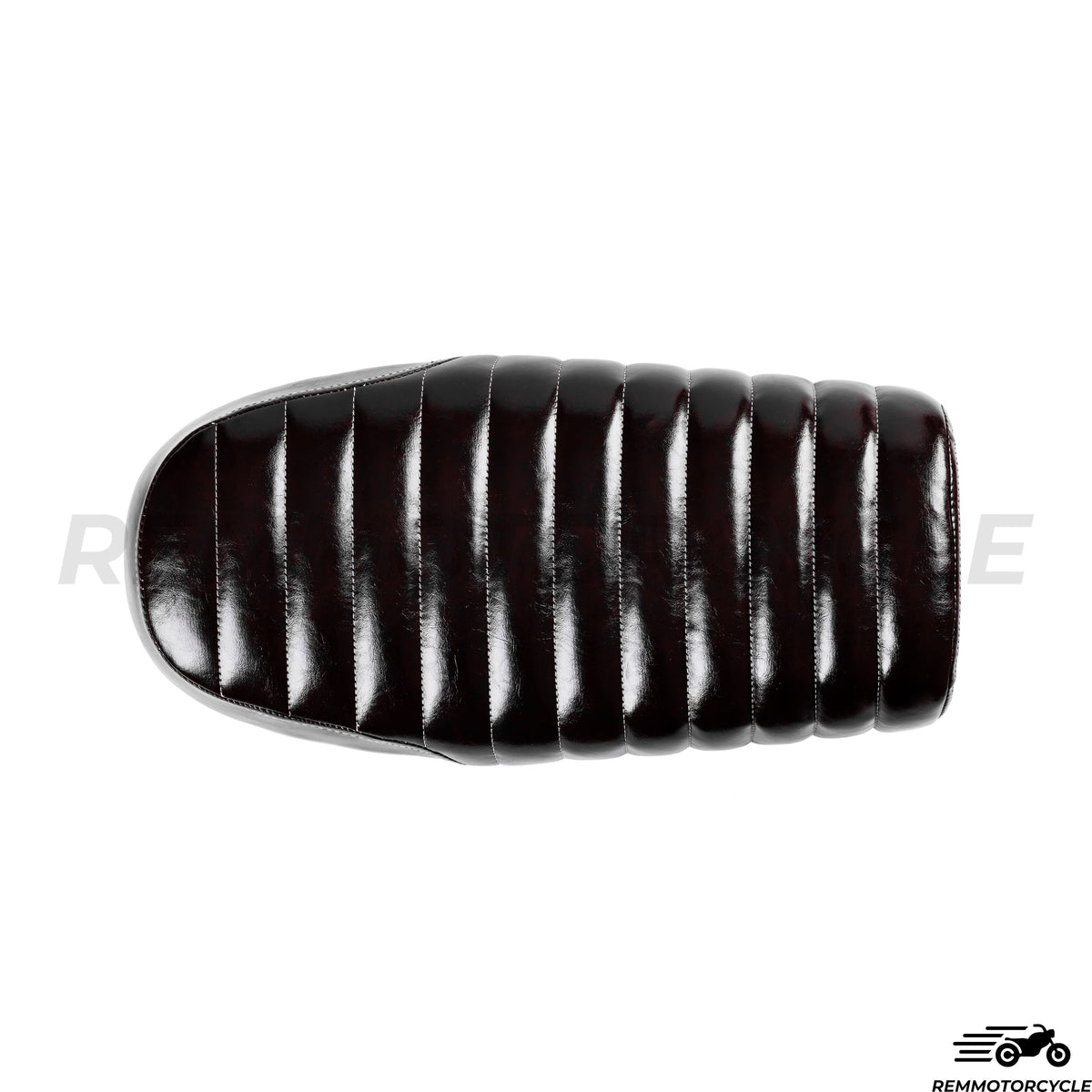 Distressed Black Seat with White Stitching