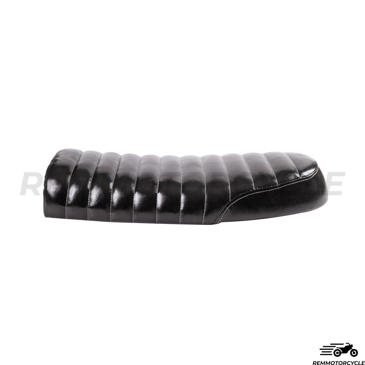 Distressed Black Seat with White Stitching