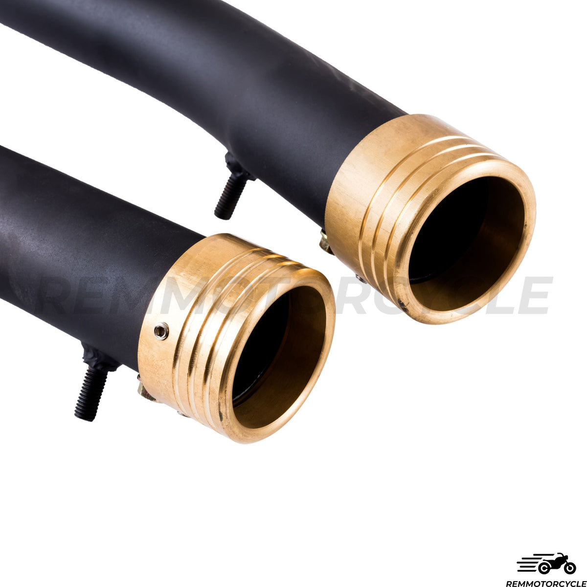 Shadow 600 Exhaust black & brass end cap