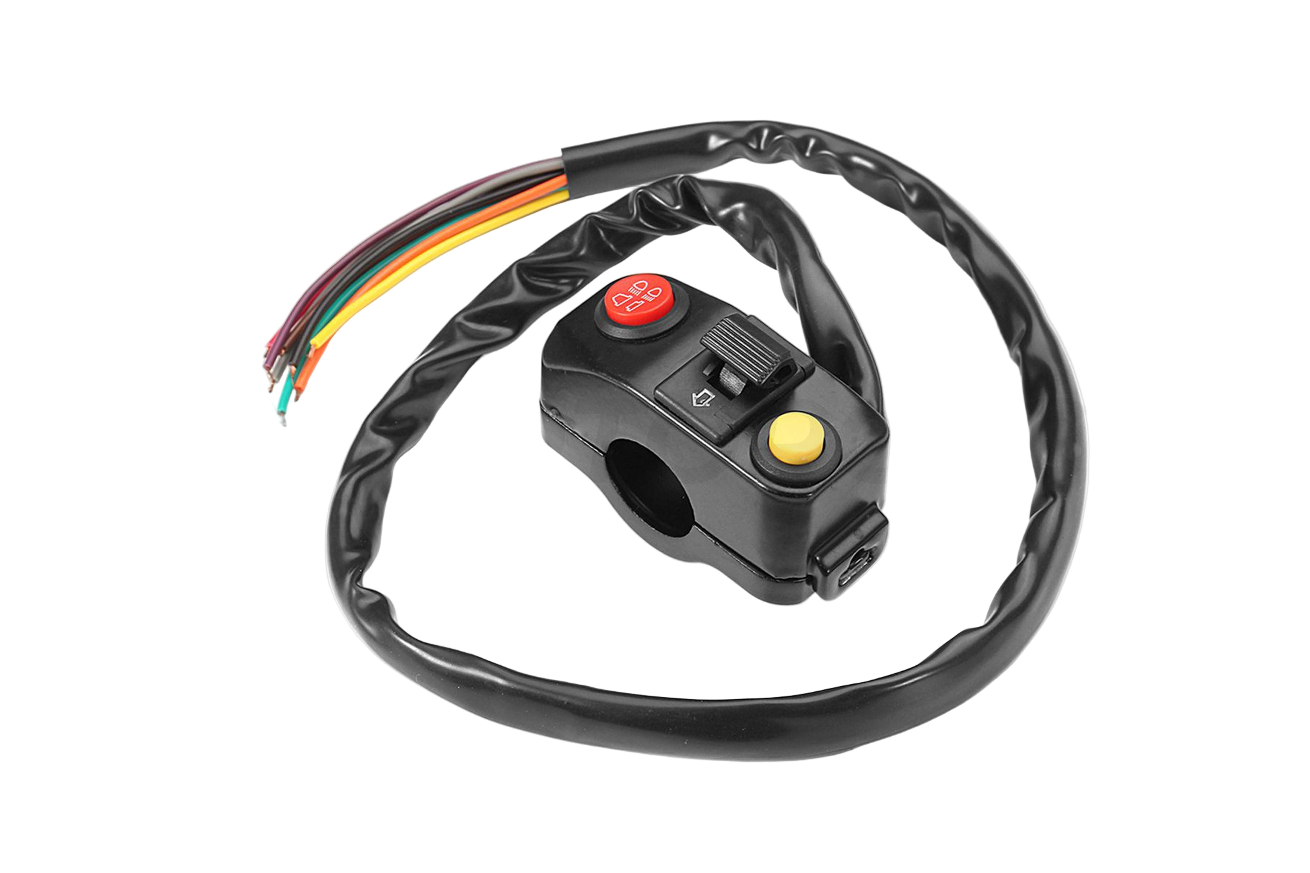 Universal 7/8" Motorcycle Handlebar Switch - Left Side, Headlight, Horn, Turn Signals, High/Low Beam, Engine Stop, Hazard