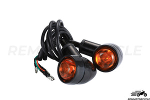 Pair of Approved Black Orange LED Turn Signal Lights