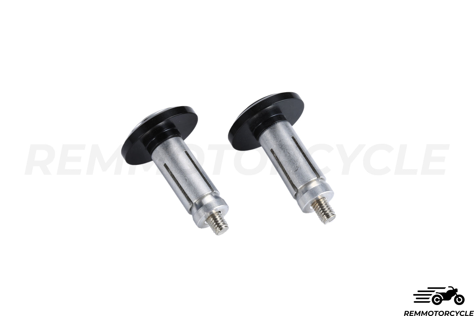 Handlebar End Aluminum CNC Round Black and Silver