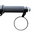 Black aluminum handlebar motorcycle mirror with a round reflective surface and an attached aluminum bracket designed for 7/8 inch handlebars.