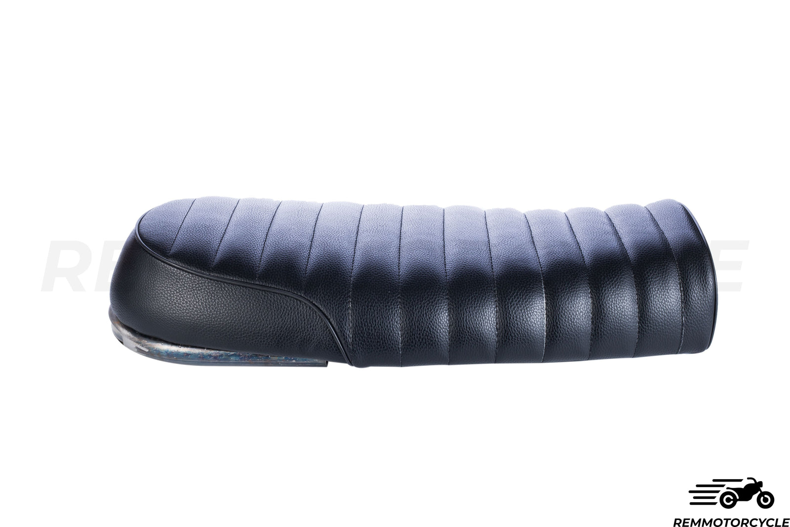 Black Motorcycle Seat + Short Flat Buckle + Integrated LED Strip