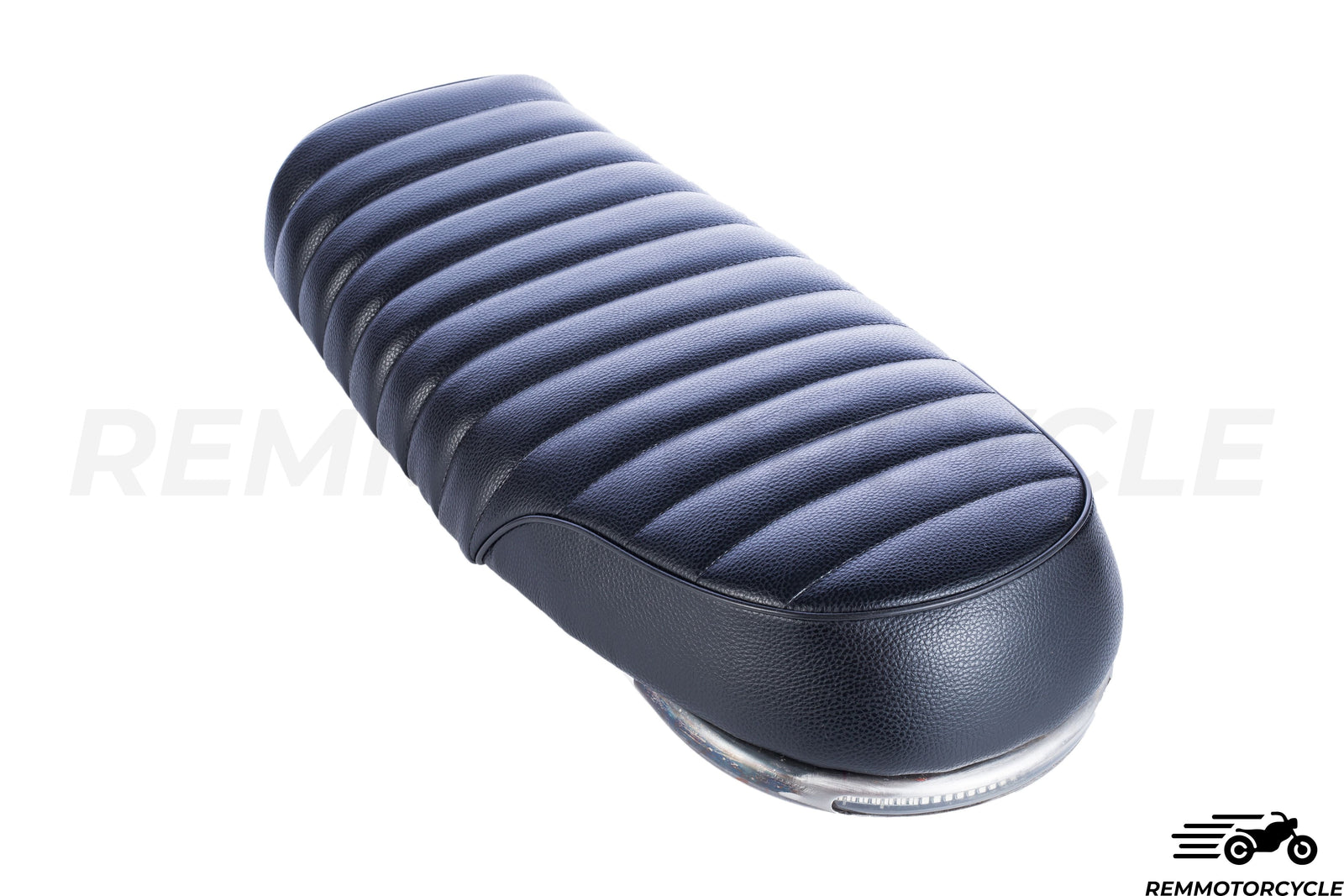 Black Motorcycle Seat + Short Flat Buckle + Integrated LED Strip