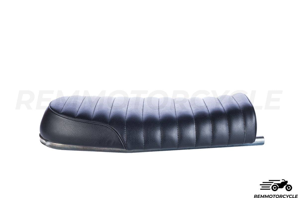 Motorcycle Seat Black + Long Flat Buckle + Integrated LED Strip