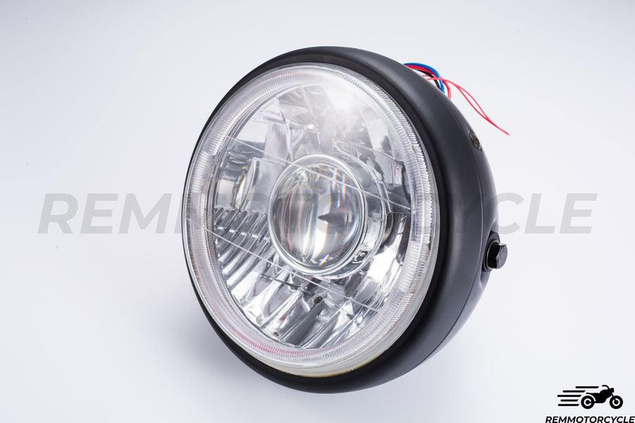 Headlight 19 cm Black / Blue Halo