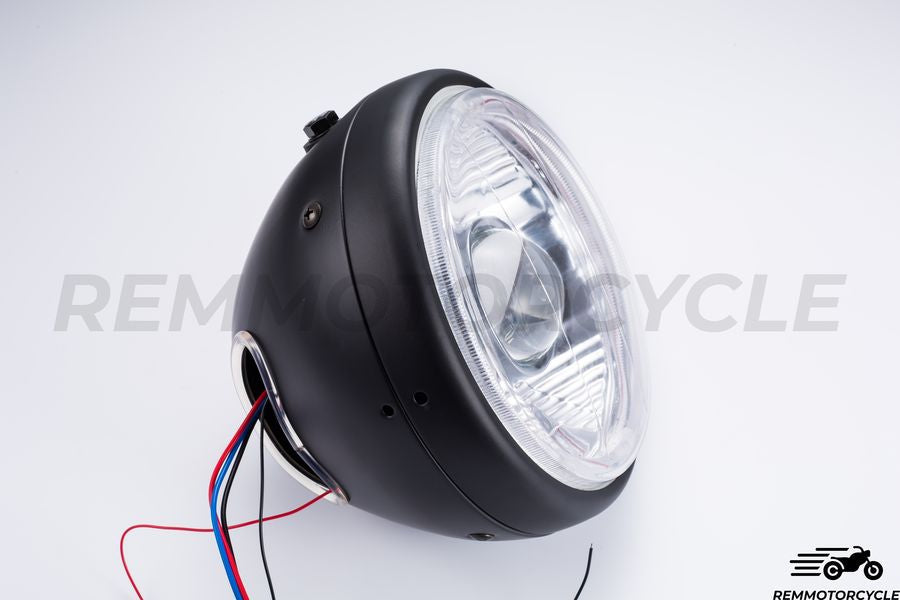 Headlight 19 cm Black / Blue Halo