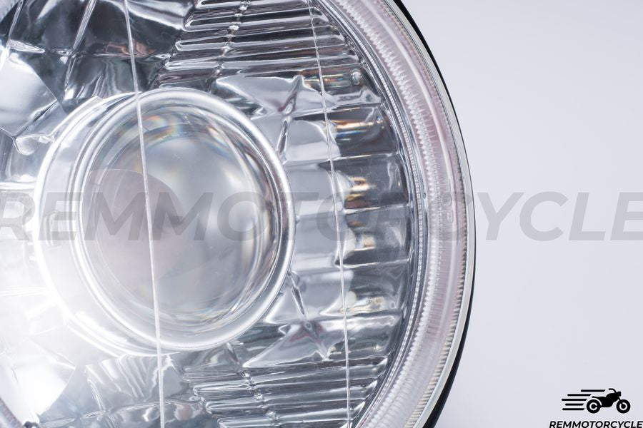 Headlight 19 cm Black / Blue Halo