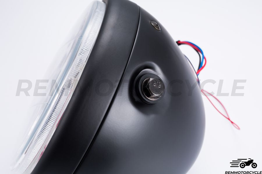 Headlight 19 cm Black / Blue Halo